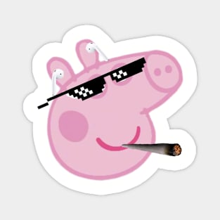 Cool pig meme Magnet