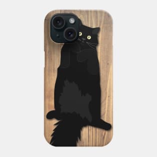 Black Cat Sprawl Phone Case