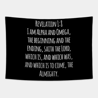 Revelation 1:8 King James Version (KJV) Bible Verse Typography Tapestry