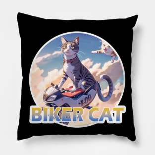 Biker Cat,Racer Cat Pillow