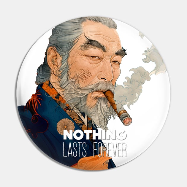 Puff Sumo: Nothing Lasts Forever, "世間は移り変わり" (Seken wa Utsurikawari) on a light (Knocked Out) background Pin by Puff Sumo