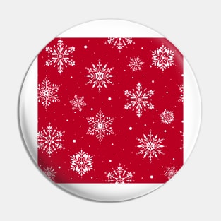 Christmas Folk Snowflakes V2 Red Pin