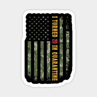 I Turned 20 In Quarantine American Flag Camo 20th Birthday Gift Awesome Since 2000 Magnet