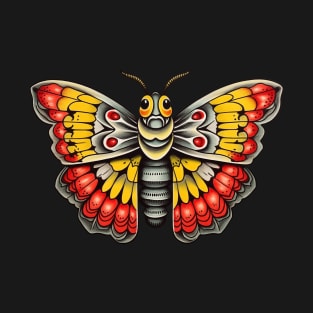 Vintage Retro Flash Tattoo Moth T-Shirt