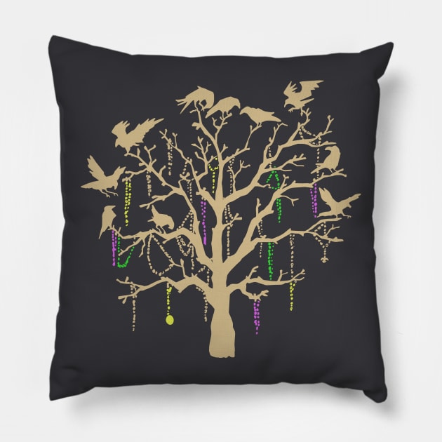 The Birds and the Beads Pillow by Mike Hampton Art