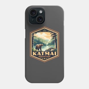 Katmai  National Park Vintage WPA Style National Parks Art Phone Case