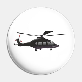 Black European Helicopter Pin