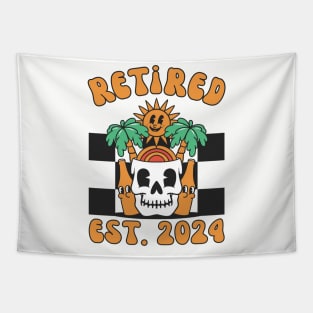 Retired 2024, Vintage Retirement Party Gift, Grandma Tapestry