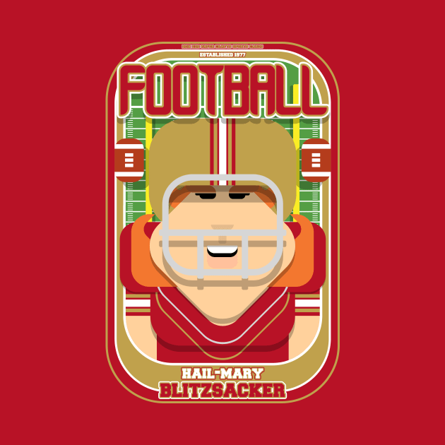 American Football Red and Gold - Hail-Mary Blitzsacker - Jacqui version by Boxedspapercrafts