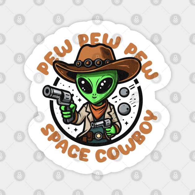 Space Cowboy Funny Alien Magnet by hippohost
