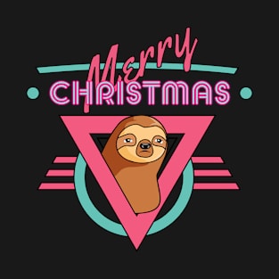 merry christmas, sloth retro T-Shirt