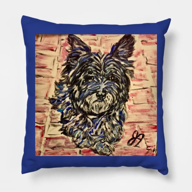yorkshire terrier Pillow by Jeneralarts