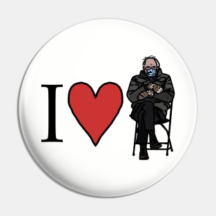 I Heart Bernie Sanders Mittens Love on Valentines Day Pin