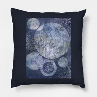 Blue Cosmos Monoprint Pillow