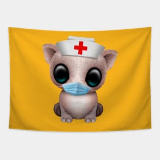 Cute Baby Pig Nurse Tapestry