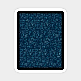 Abstract Shapes Blue Seamless Pattern Magnet