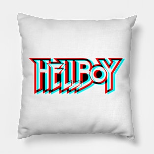 Retro 3D Glasses Style - Hellboy text Pillow