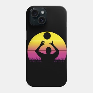 Travel back in time with beach volleyball - Retro Sunsets shirt featuring a player! Phone Case