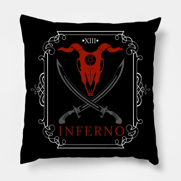 THE INFERNO Pillow by InkPerspective