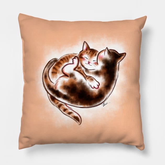 Sweet dream baby cat Pillow by juliewu