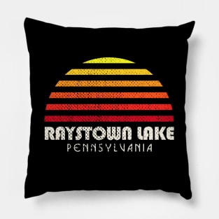 Raystown Lake Pennsylvania Camping Retro Sunset Pillow