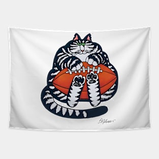 B kliban cat - supper bowl Tapestry