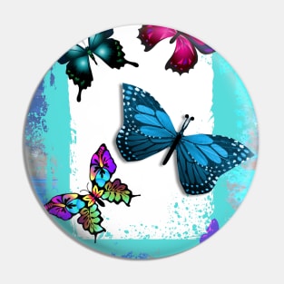 Multicolored Whimsical Butterflies Pin