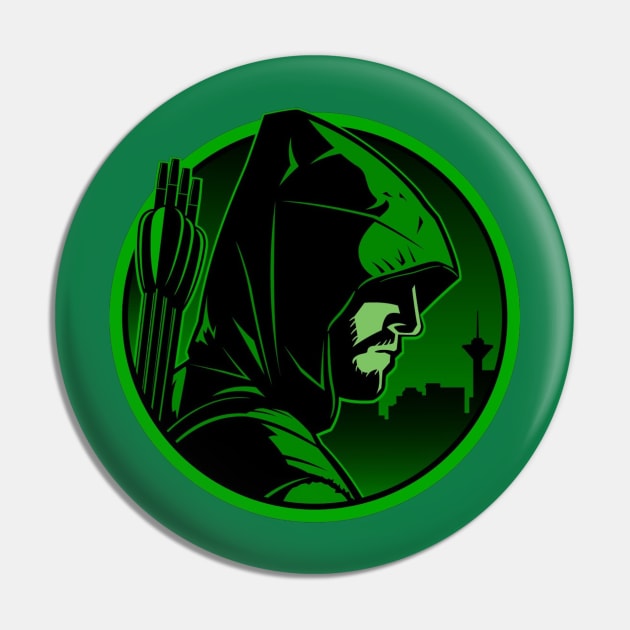 Green Arrow Art Emblem Pin by Heroified