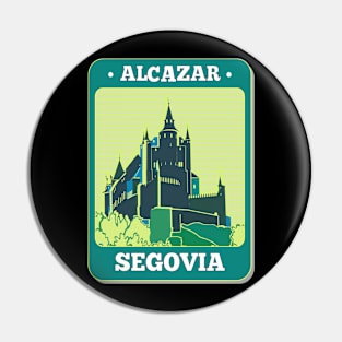 Alcazar Segovia- Spain- World Heritage Site- Retro-Vintage Patch Pin