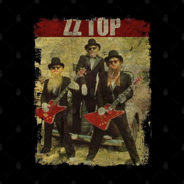 TEXTURE ART-ZZ Top - RETRO STYLE 1 by ZiziVintage