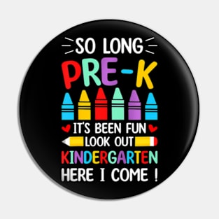 Kids So Long Pre-K Graduation Kindergarten  2024 Pin