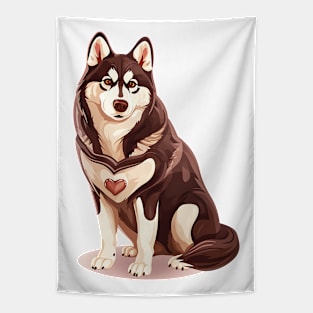 Valentine Siberian Husky Shaped Chocolate Tapestry