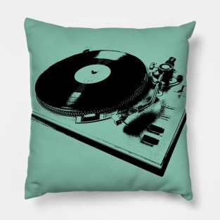 Turntable With Vinyl Record Illustration Pillow