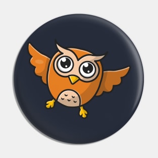 Cute Owl Flying Cartoon Vector Icon Illustration Pin