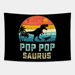 PopPopsaurus T Rex Dinosaur Men Father's Day Family Matching Tapestry