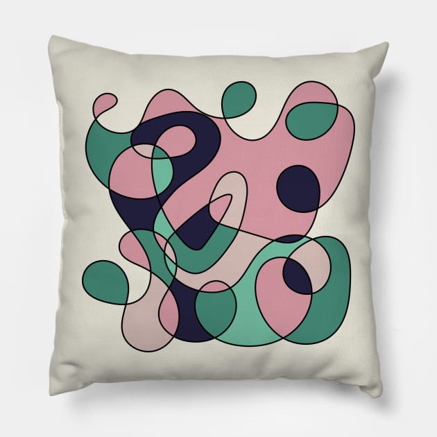 Surreal Shapes (Miro Inspired) Pillow by n23tees