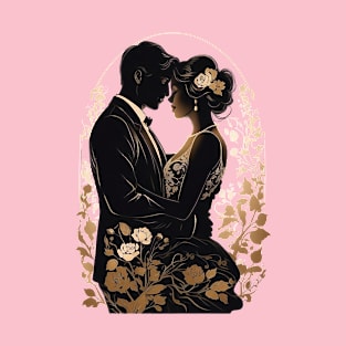 Vintage Valentine's:A Couple's Vintage Embrace - Valentine's Day T-Shirt