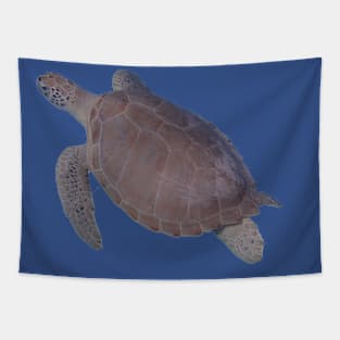 Real turtle swimming T-shirt, photo printed on the front Tapestry