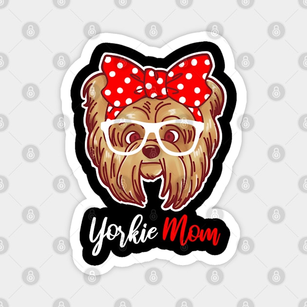 Yorkshire Terrier Mom Print Women Kids Yorkie Tee Magnet by Linco