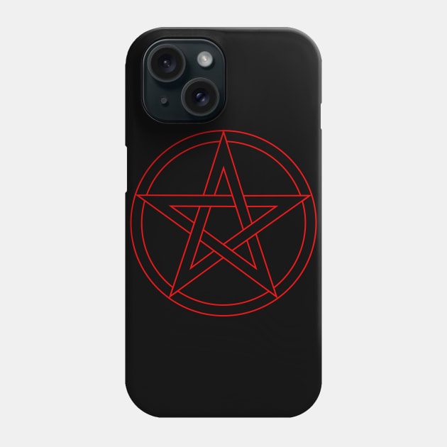 Pentagram Red and Black Phone Case by RavenWake