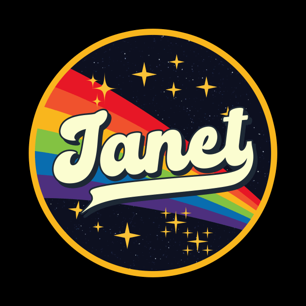 Janet // Rainbow In Space Vintage Style by LMW Art