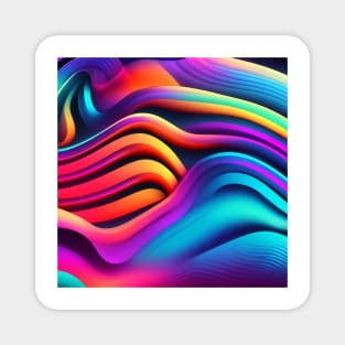 HORIZONTAL PATTERN OF MULTICOLORED WAVES, NEON COLOR, Magnet