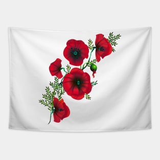 bright red poppy Tapestry