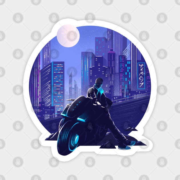 Cyberpunk blues Magnet by Anniko_story