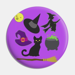 Halloween Witch Pin