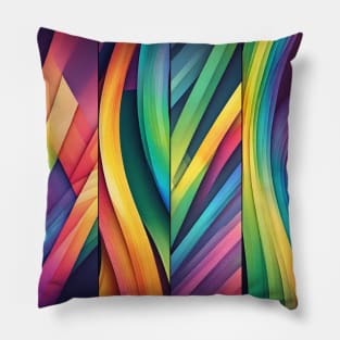 Three-dimensional colorful lines Pillow