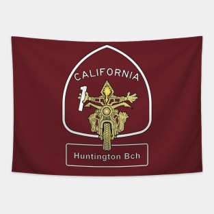 Huntington Beach Motorbike Vacation Riding Pacific Coast Highway Tapestry