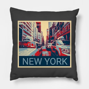 New York in Shepard Fairey style Pillow