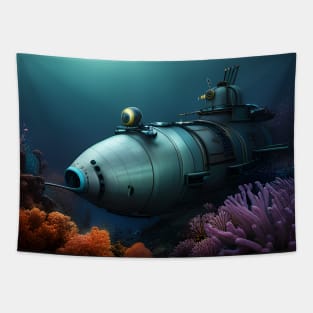 Submarine in Deep Sea Tapestry