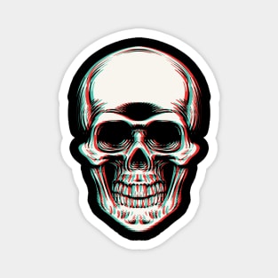 3D Effect Trippy Skull Face Magnet